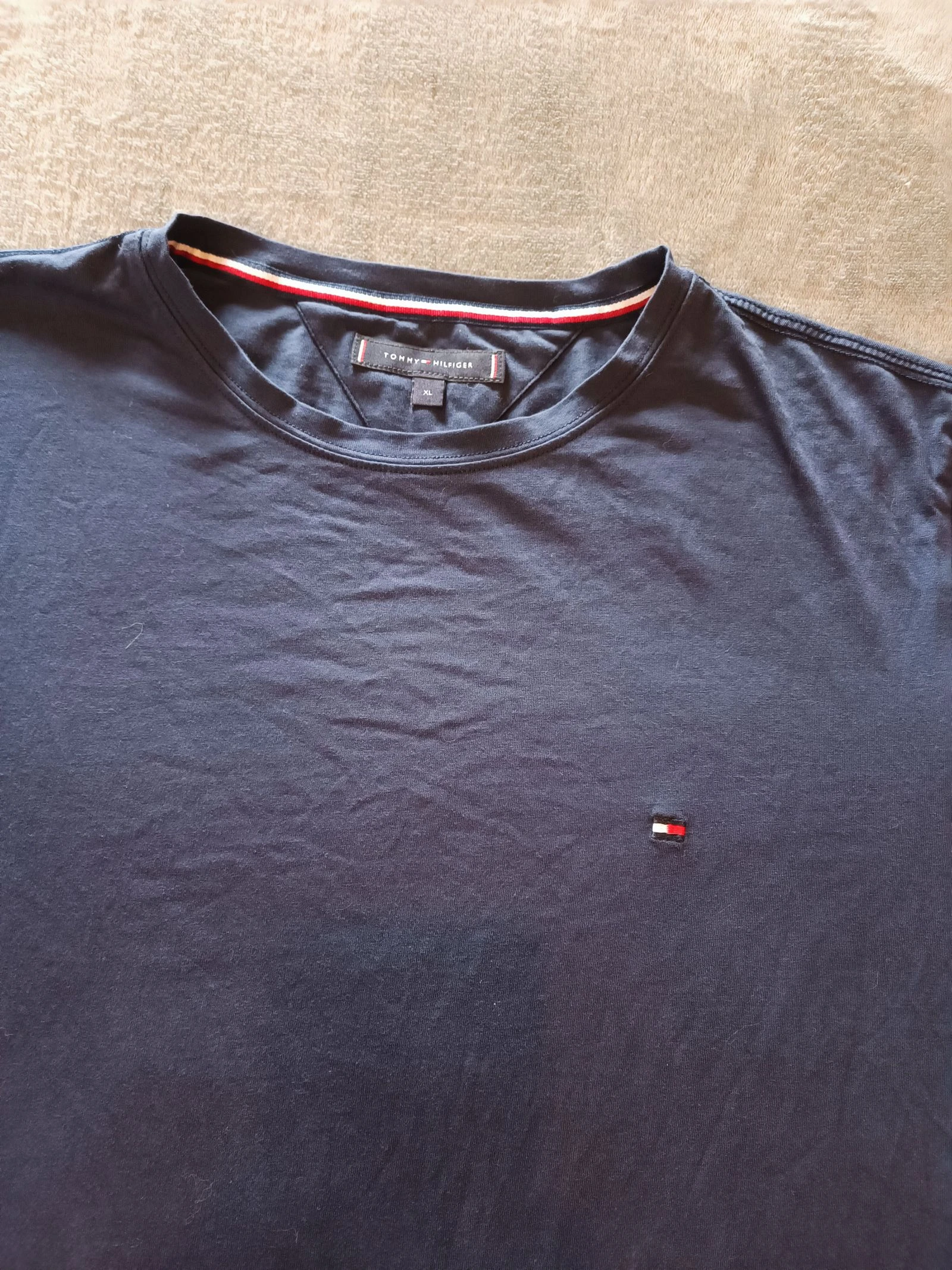 Tommy Hilfiger short sleeve t-shirt Size XL men very good condition navy blue color – photo 3